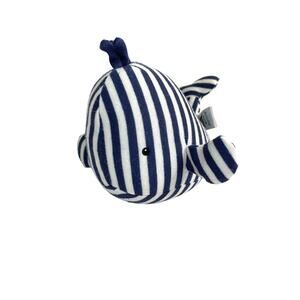 LITTLE JELLYCAT Walter the Whale Rattle Plush Toy Blue White Stripe Stuffed Anim